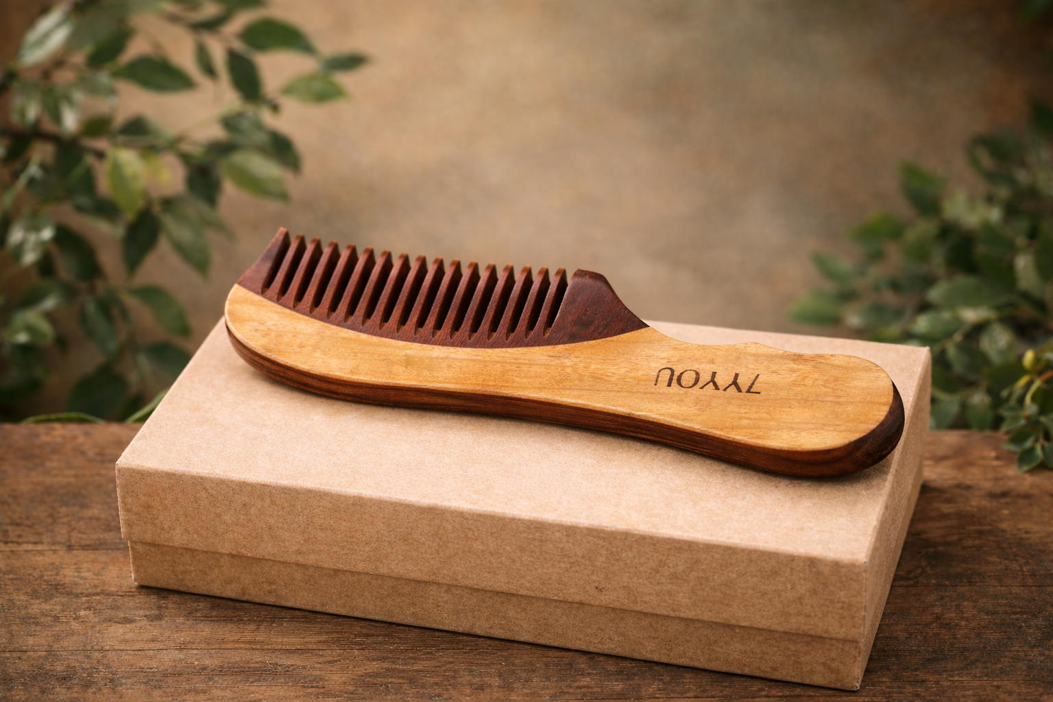 7YYOU Handcrafted Rosewood Comb - Natural Wood Hair Comb for Smooth, Frizz-Free Hair