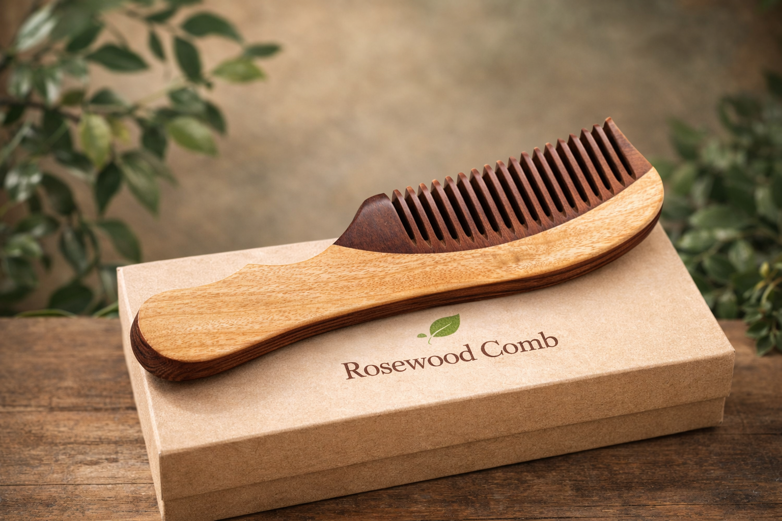 7YYOU Handcrafted Rosewood Comb - Natural Wood Hair Comb for Smooth, Frizz-Free Hair