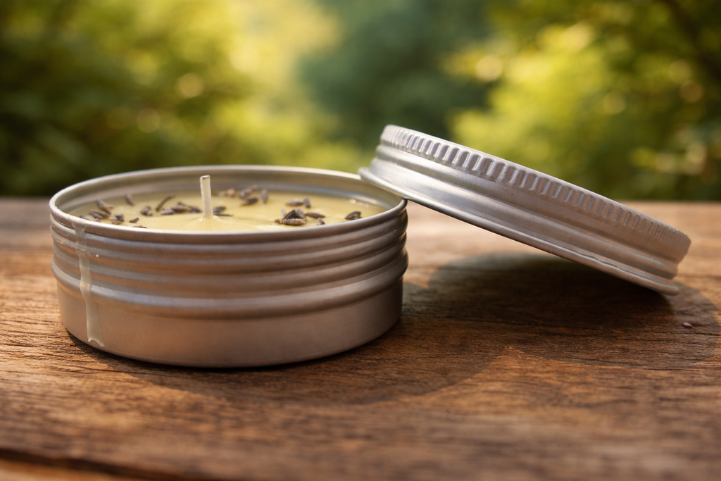 Healing Candle with Lavender Botanical Buds - Natural Beeswax Aromatherapy Candle