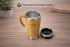 7YYOU Bamboo Travel Mug with Stainless Steel Inner - Eco-Friendly Coffee Mug