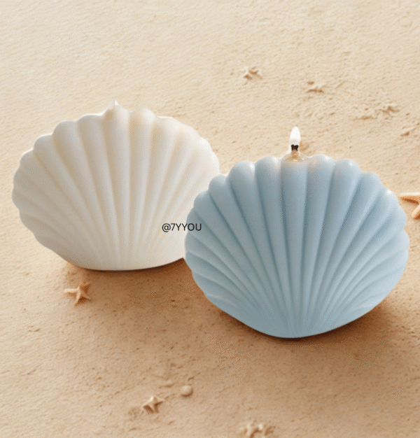 Seashell Bliss Candles Ocean White & Baby Blue, starting at just Rs. 39/-