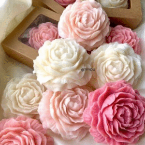 Roselle Flower Candle – Set of 3 | Luxe Bloom Bundles (Assorted Pastel Colors)