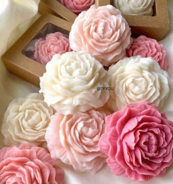 Roselle Flower Candle – Set of 3 | Luxe Bloom Bundles (Assorted Pastel Colors)