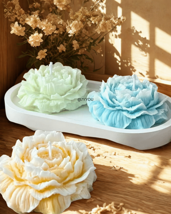 Roselle Flower Candle – Set of 3 | Luxe Bloom Bundles (Assorted Pastel Colors) - Image 4