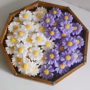 Spring Daisy Flower Candle – Set of 6 (Pastel & Classic Variants)