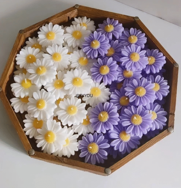 Spring Daisy Flower Candle – Set of 6 (Pastel & Classic Variants)