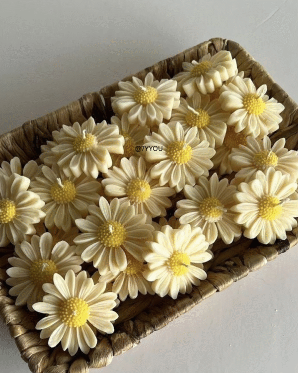 Spring Daisy Flower Candle – Set of 6 (Pastel & Classic Variants) - Image 3