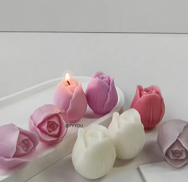 Tulip Bloom Candle - Pastel Garden Collection (Set of 6)