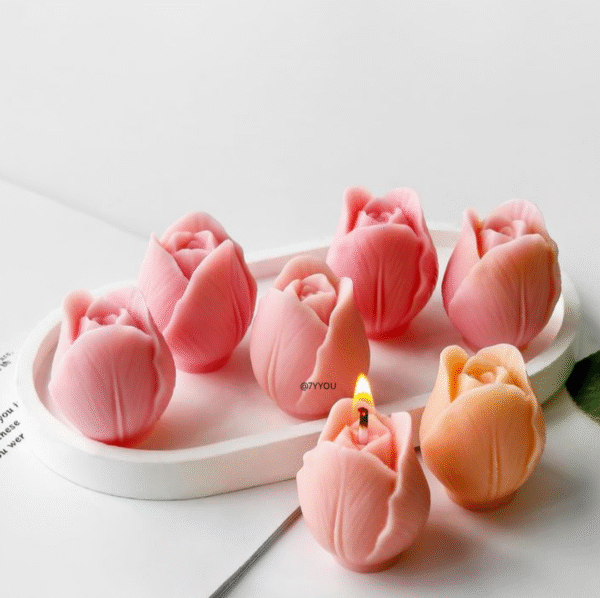 Tulip Bloom Candle - Pastel Garden Collection (Set of 6) - Image 2