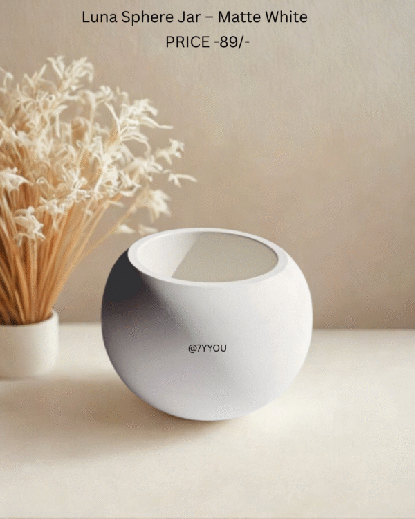 Luna Sphere Jar – Matte White , starting at 89/-